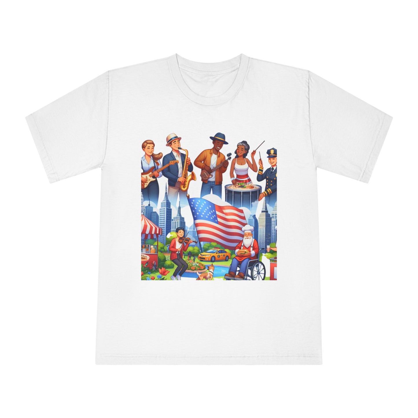 Patriotic Unisex Classic Crewneck T-Shirt, American Pride Tee, Memorial Day Shirt, Fourth of July Apparel, USA Flag Design, [...]