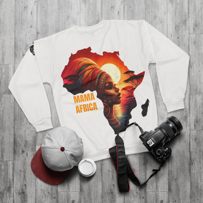 Mama Africa Sweatshirt — African Heritage Sunset Portrait Crewneck
