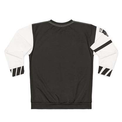 Black & White Diagonal Stair Sweatshirt — Fortis Logo Crewneck