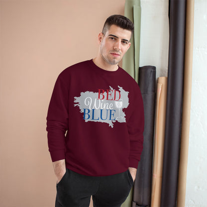 Red White & Wine Sweatshirt — Bed Wine Blue Graphic Crewneck