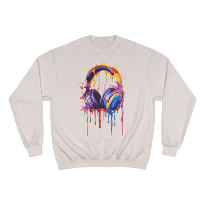 Headphone Drip Sweatshirt — Colorful Paint-Drip Music Crewneck