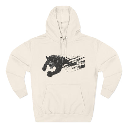 Panther Motion Hoodie — Leaping Black Panther Graphic Pullover
