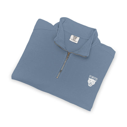 Quarter-Zip Sweatshirt with Small Chest Crest — Casual Pullover for Everyday Wear