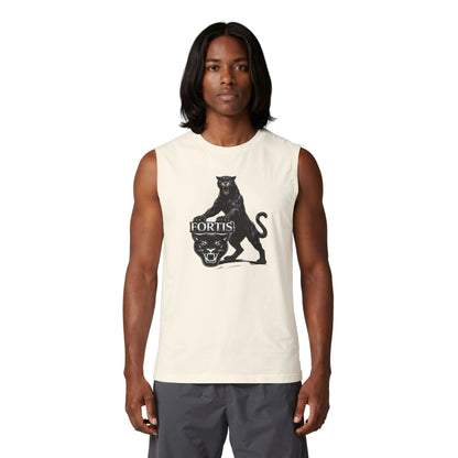 Fortis Panther Muscle Tank — Vintage Black Panther Graphic Tank Top