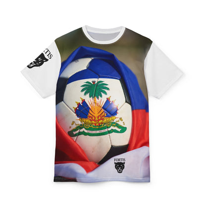 Haiti Flag Soccer Ball All-Over Print Tee