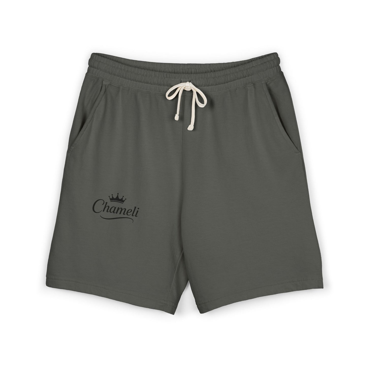 Sweat Shorts — 'Chameli' Crown Logo Lightweight Fleece Lounge Shorts