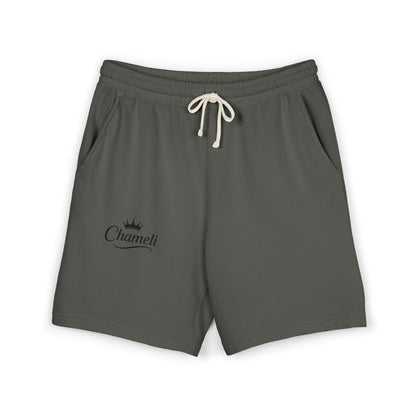 Sweat Shorts — 'Chameli' Crown Logo Lightweight Fleece Lounge Shorts