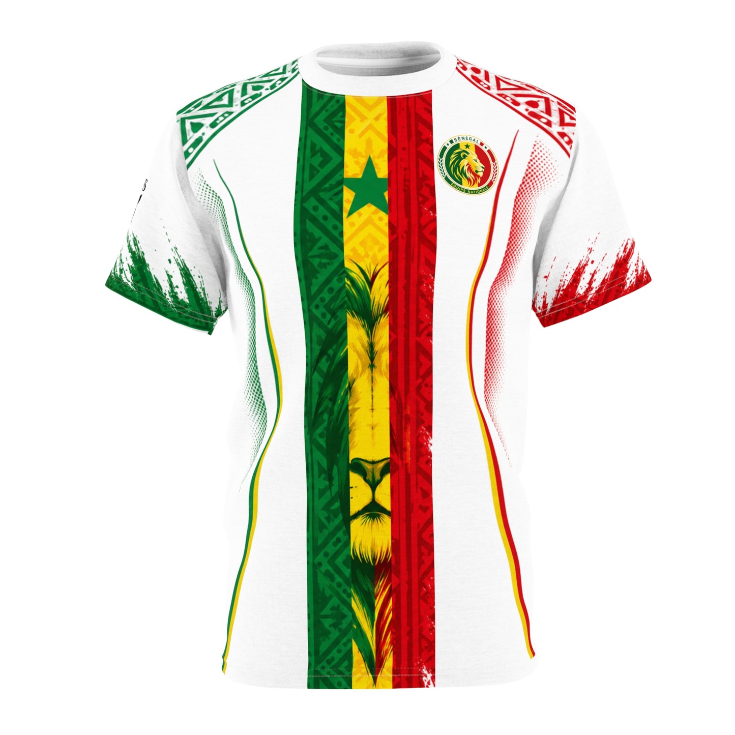 Senegal Flag Stripe Tee — Pan-African Rasta Colors All-Over Print