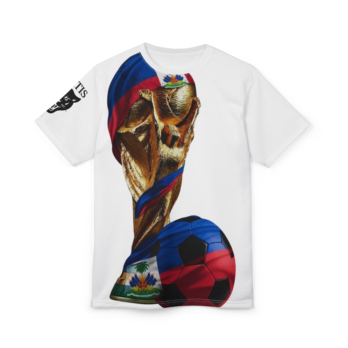 Haiti World Cup Trophy Soccer Tee — Haitian Flag Football Shirt