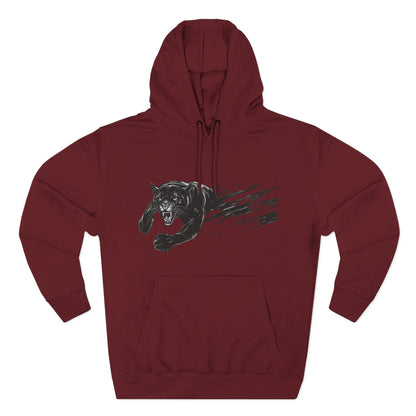 Panther Motion Hoodie — Leaping Black Panther Graphic Pullover