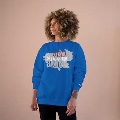 Red White & Wine Sweatshirt — Bed Wine Blue Graphic Crewneck
