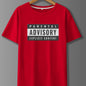 Parents' Advice Letter Printed Men's Round Neck Short Sleeved T-shirt, Fashionable T-shirt, Casual And Comfortable Lightweight Top Suitable For Summer