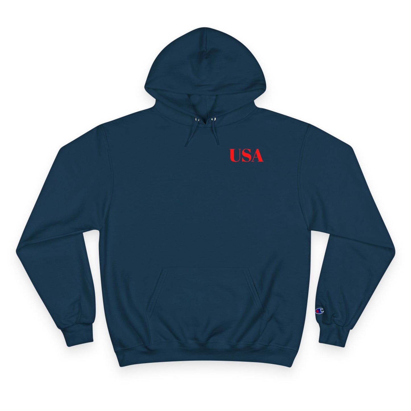 USA Hoodie — Minimal Patriotic Champion Hoodie