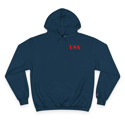 USA Hoodie — Minimal Patriotic Champion Hoodie