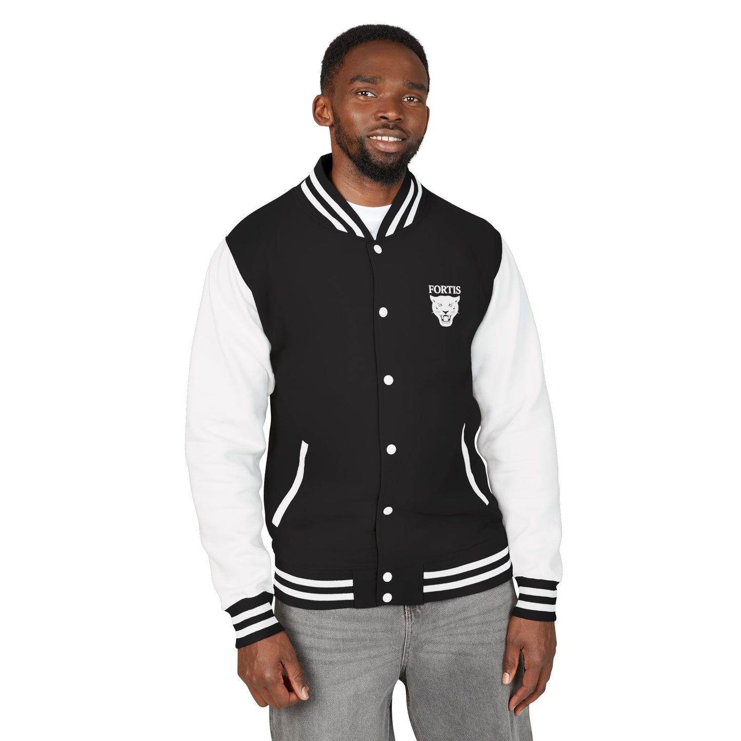 Varsity Jacket - 'Flocka' Logo Black & White Letterman
