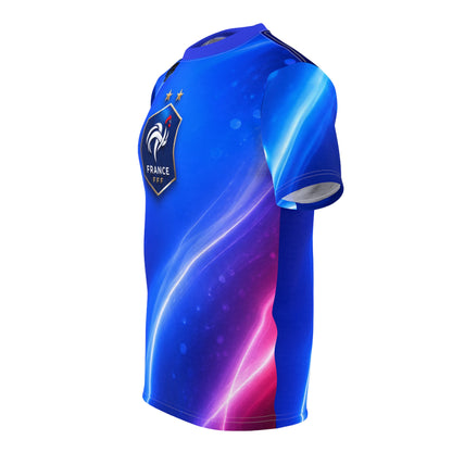 France Soccer Fan Tee — Blue Gradient AOP Klub Shirt