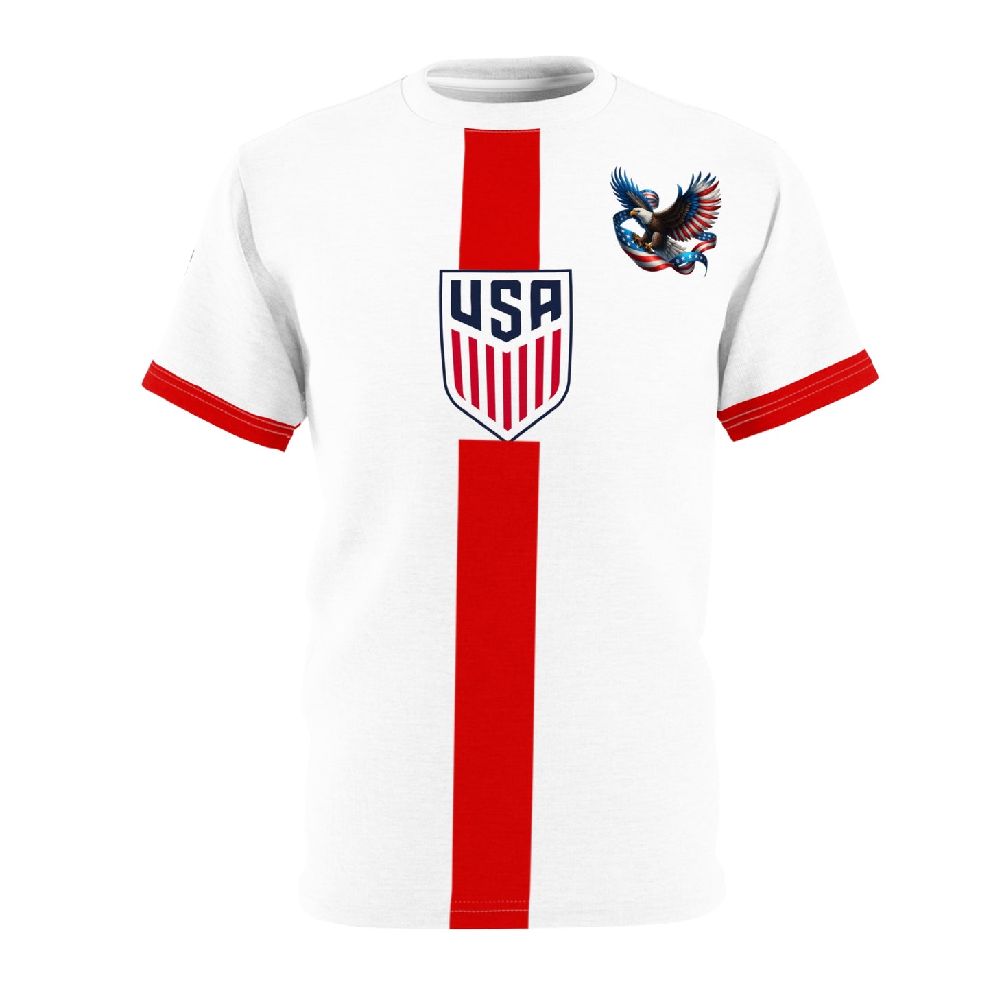 USA Shield Stripe Tee — Patriotic Eagle Soccer Jersey