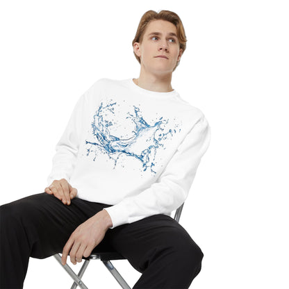 Water Splash Graphic Sweatshirt — Blue Water Splash Crewneck