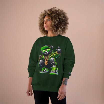 Hip Hop Bear Champion Sweatshirt — Streetwear Crewneck with ‘Champion’ Style Graphic