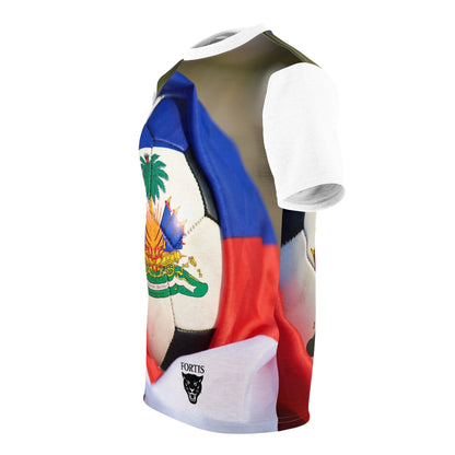 Haiti Flag Soccer Ball All-Over Print Tee