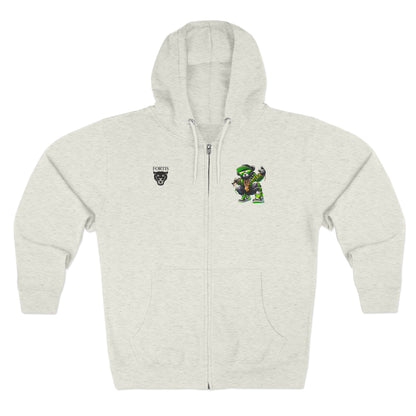 Streetwear Bear Zip Hoodie — Green Urban Teddy Graphic Zip-Up