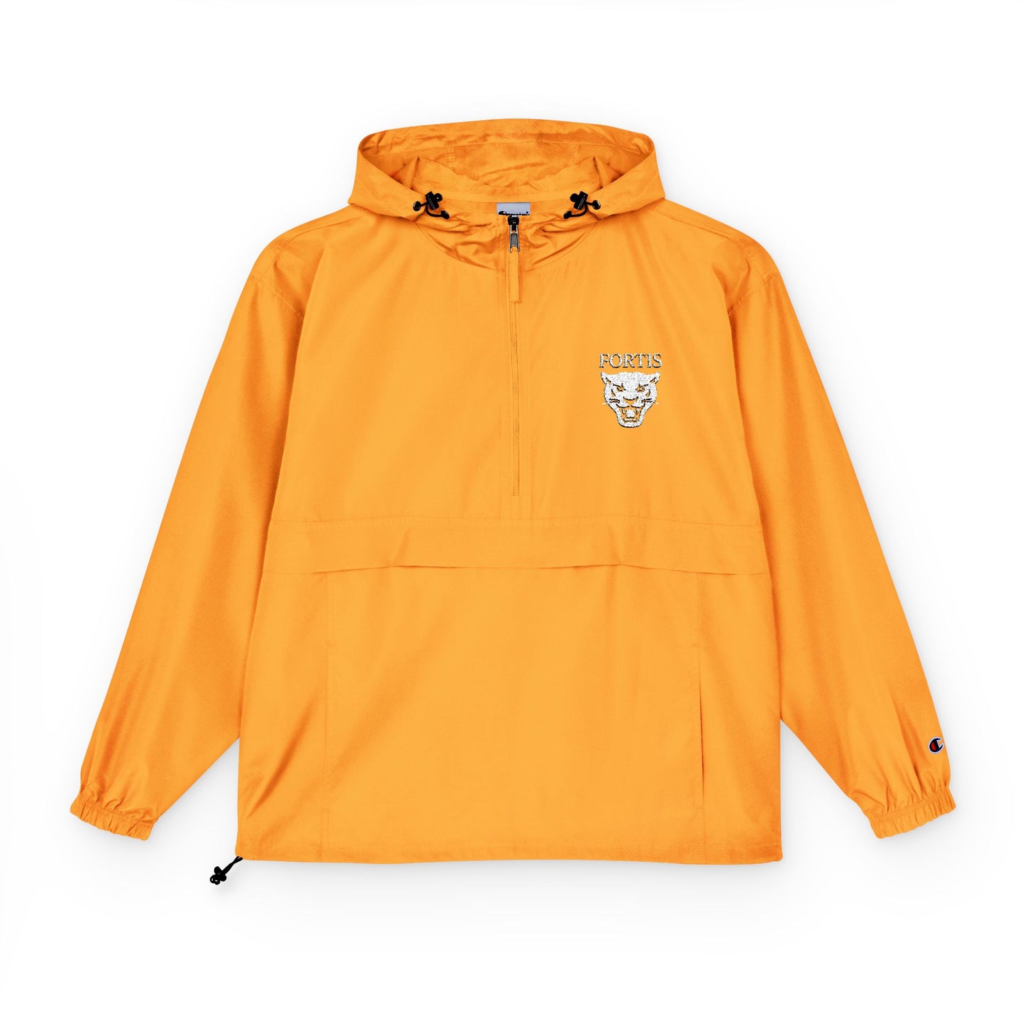 Orange Packable Anorak Jacket with Floral Bear Patch
