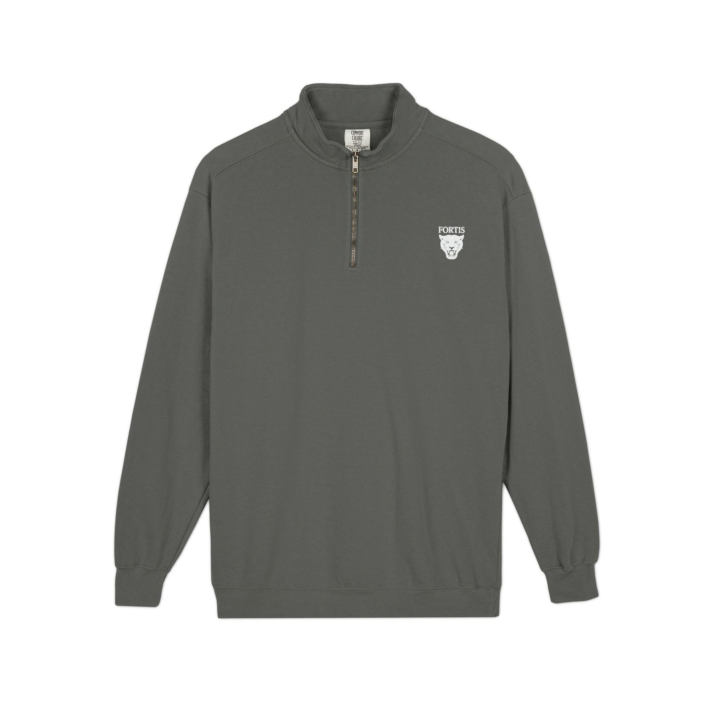 Quarter-Zip Sweatshirt with Small Chest Crest — Casual Pullover for Everyday Wear