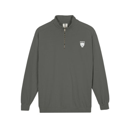 Quarter-Zip Sweatshirt with Small Chest Crest — Casual Pullover for Everyday Wear