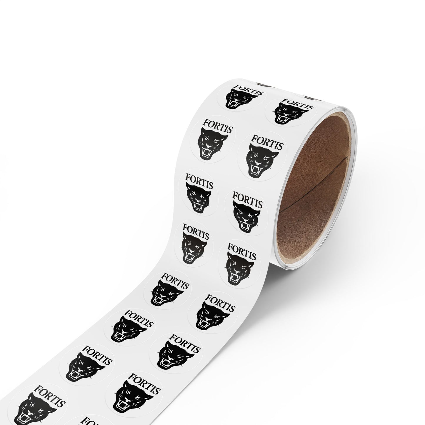 Fortis Panther Round Sticker Rolls – School Logo Label Stickers (Bulk Roll)