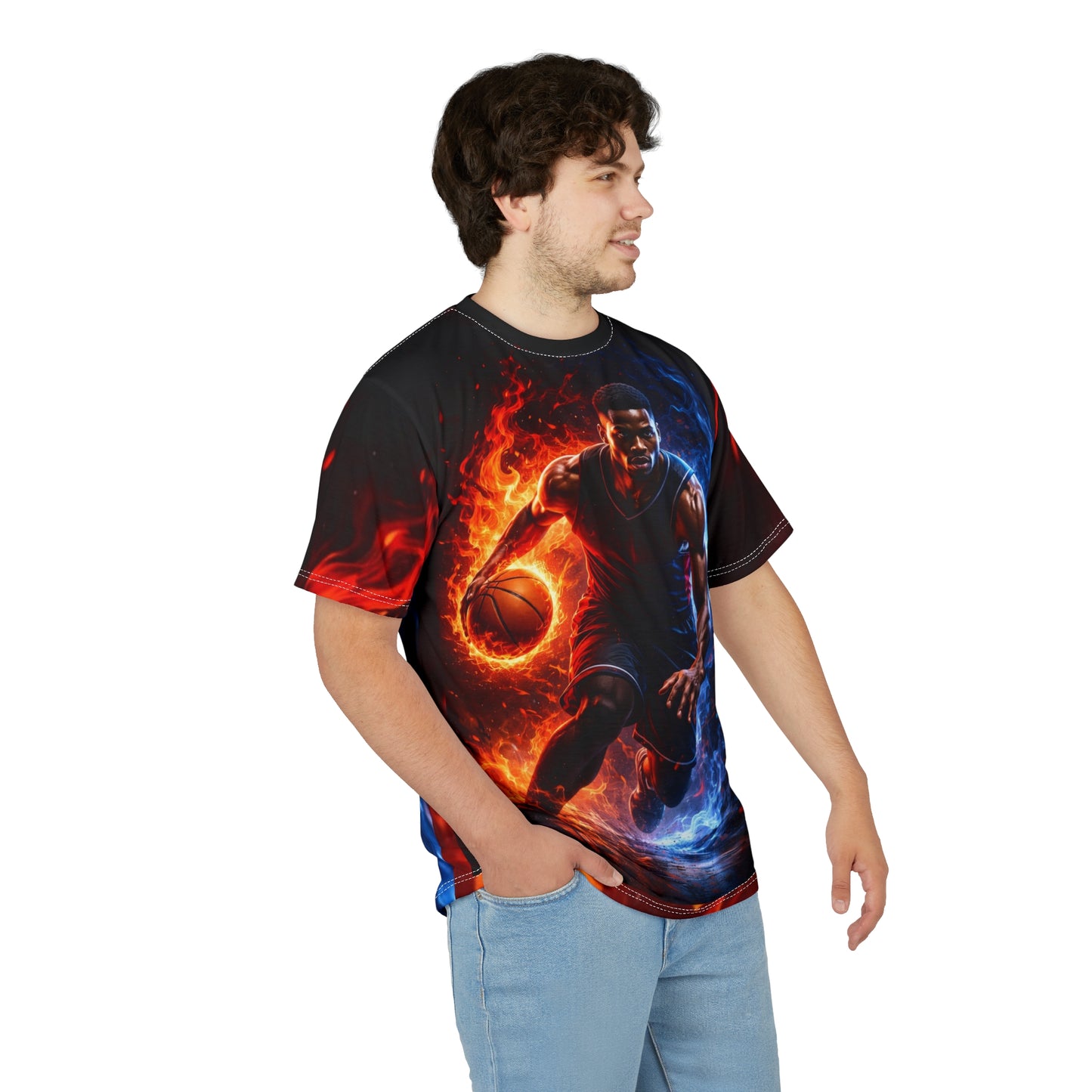 Basketball Flame Player Tee — Fire & Ice All-Over Print