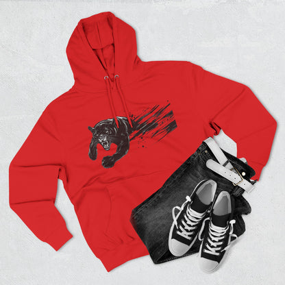 Panther Motion Hoodie — Leaping Black Panther Graphic Pullover