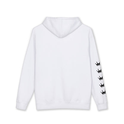 Chameli Crown Hoodie — Personalized Script Logo Pullover with Sleeve Crowns