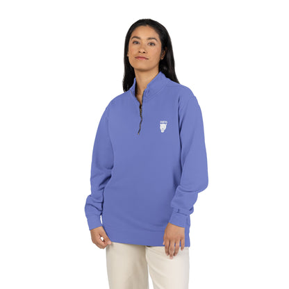 Quarter-Zip Sweatshirt with Small Chest Crest — Casual Pullover for Everyday Wear