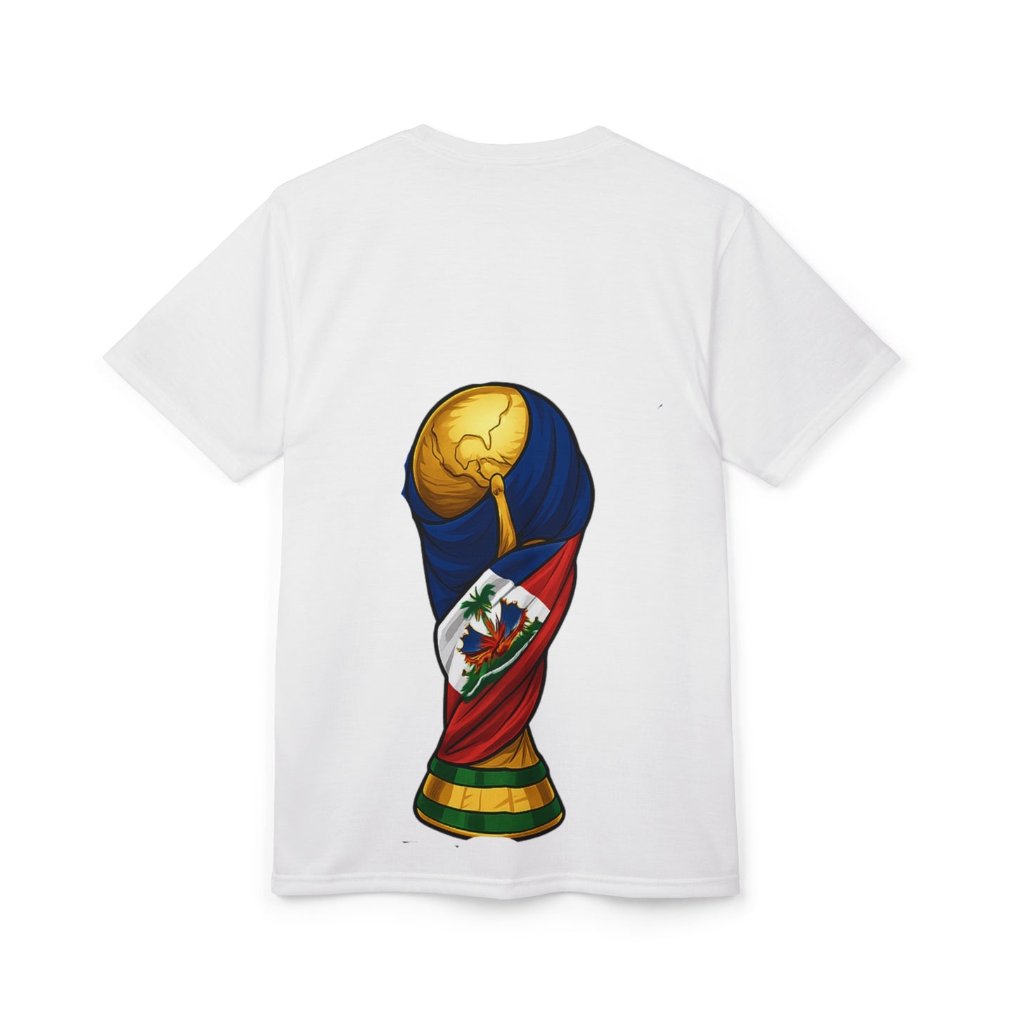 Haiti Soccer Fan Tee – Player Celebrating with Haitian Flag