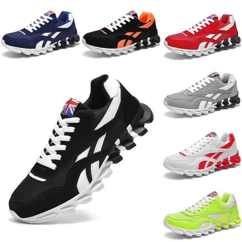 Men'S and Women'S Fashion Blade Breathable Knitted Casual Shoes Sports Running Shoes anti Slip Tennis Shoes 2024 New Edition
