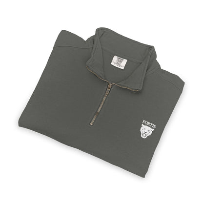 Quarter-Zip Sweatshirt with Small Chest Crest — Casual Pullover for Everyday Wear