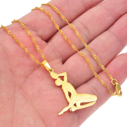 3CM Haiti Pendant Necklace Women Girls Neg Mawon Ayiti Items Gold Color Jewelry of Haiti Accessories Neg Maron @067221