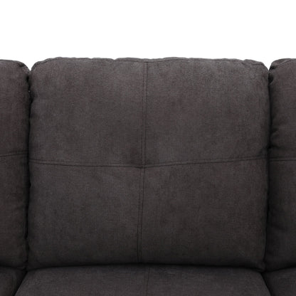 Sofa Set,Flannel Living Room Sofa Set,L-Shaped Sectional Sofa,2-Piece Couch Living Room,Dark Brown