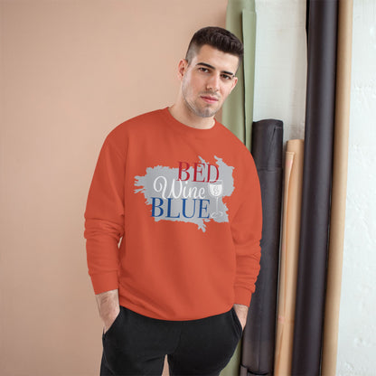 Red White & Wine Sweatshirt — Bed Wine Blue Graphic Crewneck