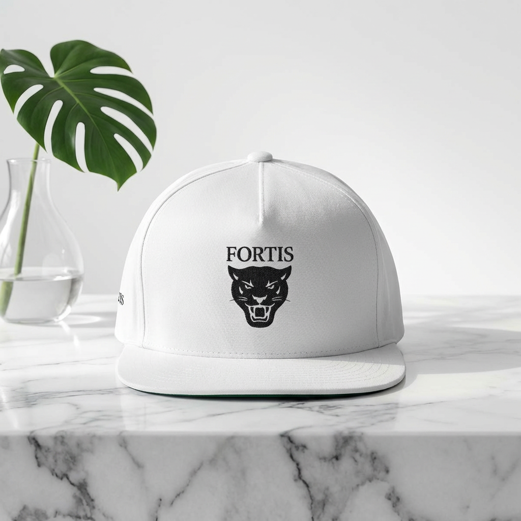 Fortis Panther Flat Bill Cap — Embroidered Snapback Hat