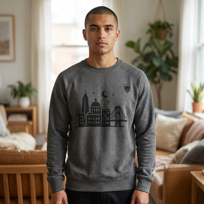 City Skyline Crewneck Sweatshirt — Nightscape San Francisco Graphic