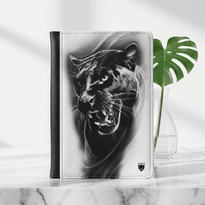 Panther Roar Passport Cover — Black Cat Travel Document Holder
