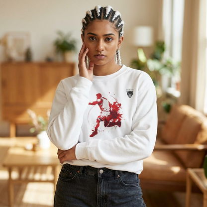 Basketball Splash Sweatshirt – Red Dribble Player Crew Neck