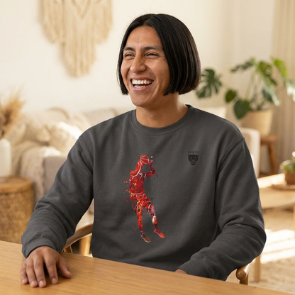 Basketball Champion Sweatshirt — Red Silhouette Shooter Crewneck