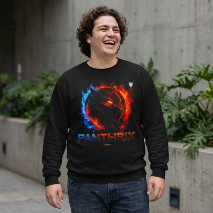 Panthrix Flame & Ice Logo Sweatshirt — Gamer Crewneck