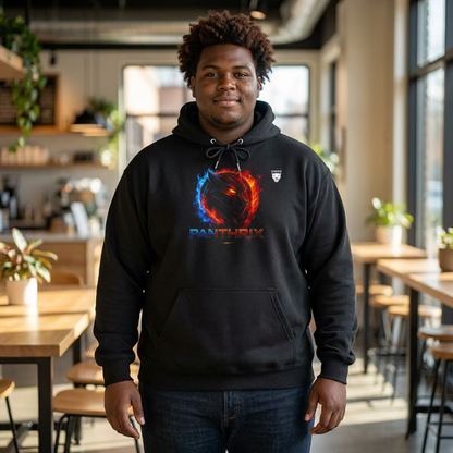 Fire & Ice Panther Hoodie — Gamer Graphic Champion Hoodie