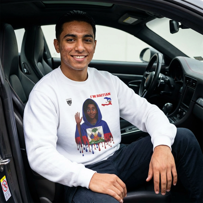Haitian Pride Sweatshirt — "I'm Haitian" Flag Drip Crewneck