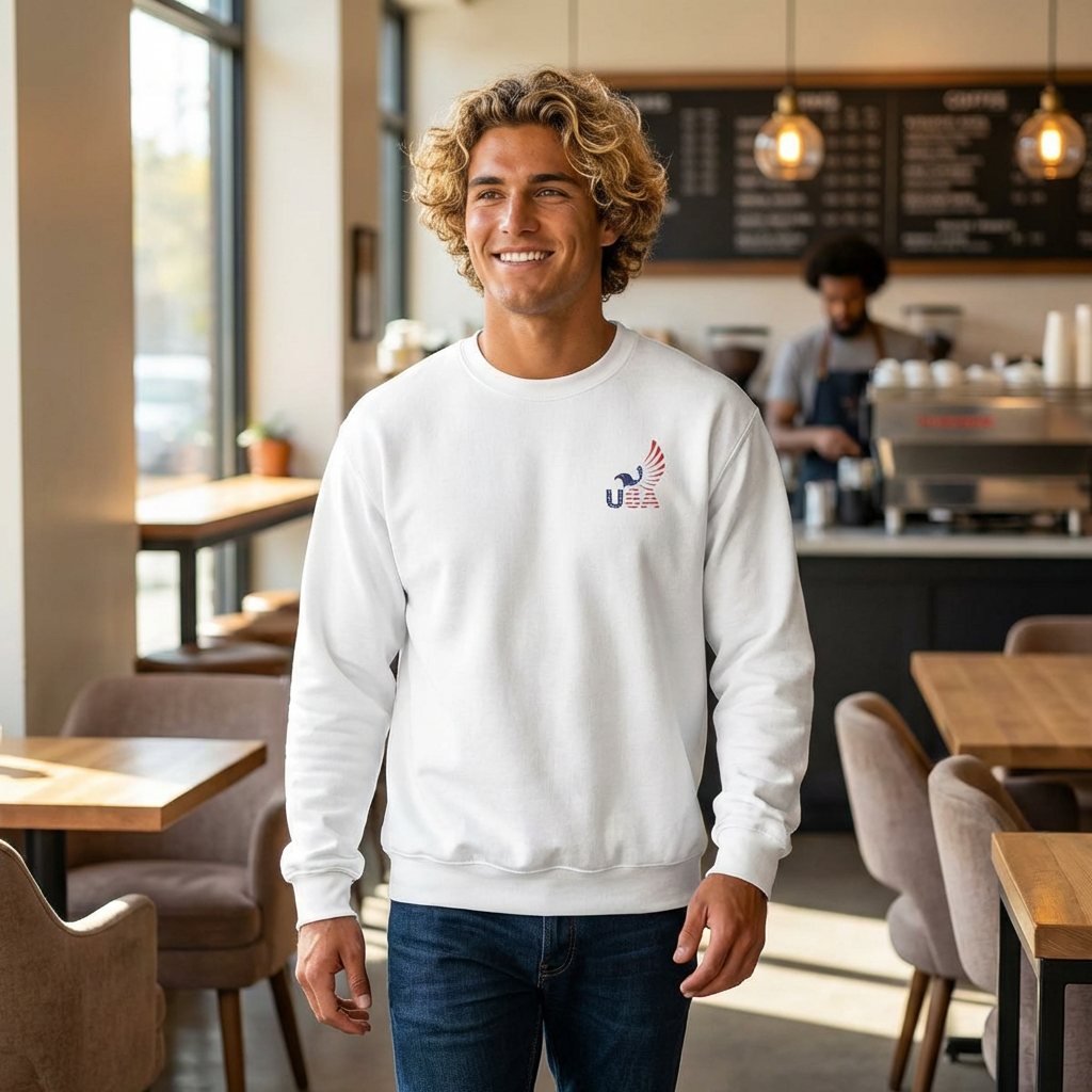 USA Eagle Champion Sweatshirt — Patriotic Crewneck Sweatshirt