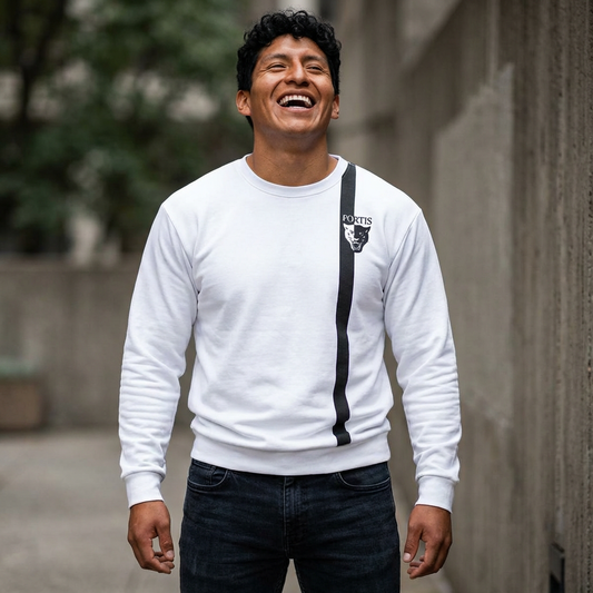 Fortis Black Stripe Sweatshirt — Minimalist Athletic Crewneck