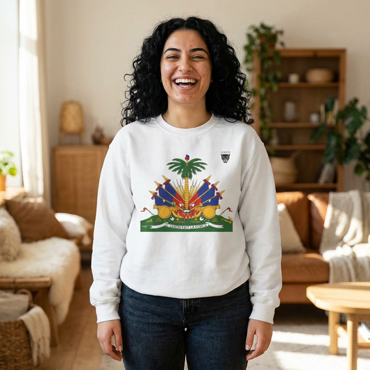 Haiti Coat of Arms Sweatshirt — Haitian Flag Crest Crewneck
